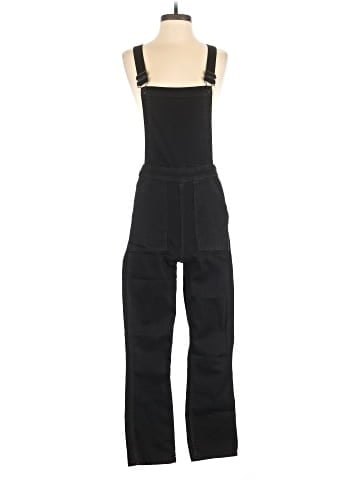 Madewell Cali Demi-Boot Overalls in Black Frost (view 1)
