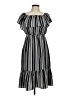Aqua 100% Polyester Stripes Gray Casual Dress Size M - photo 1