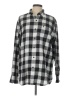 IZOD Checkered-gingham Gray Long Sleeve Button-Down Shirt Size L - photo 1