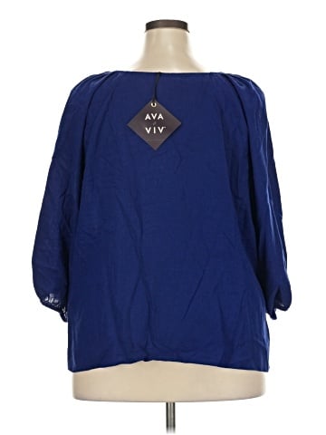Ava & Viv 3/4 Sleeve Blouse (view 2)