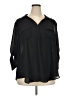 Torrid 100% Polyester Black 3/4 Sleeve Blouse Size 3X Plus (3) - photo 1
