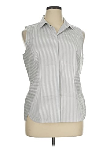 Lafayette 148 New York Sleeveless Button-Down Shirt (view 1)