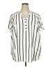 Torrid 100% Polyester Stripes Ivory Short Sleeve Blouse Size 3X Plus (3) - photo 1