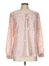 Faded Glory 100% Polyester Pink Long Sleeve Blouse Size L - photo 1