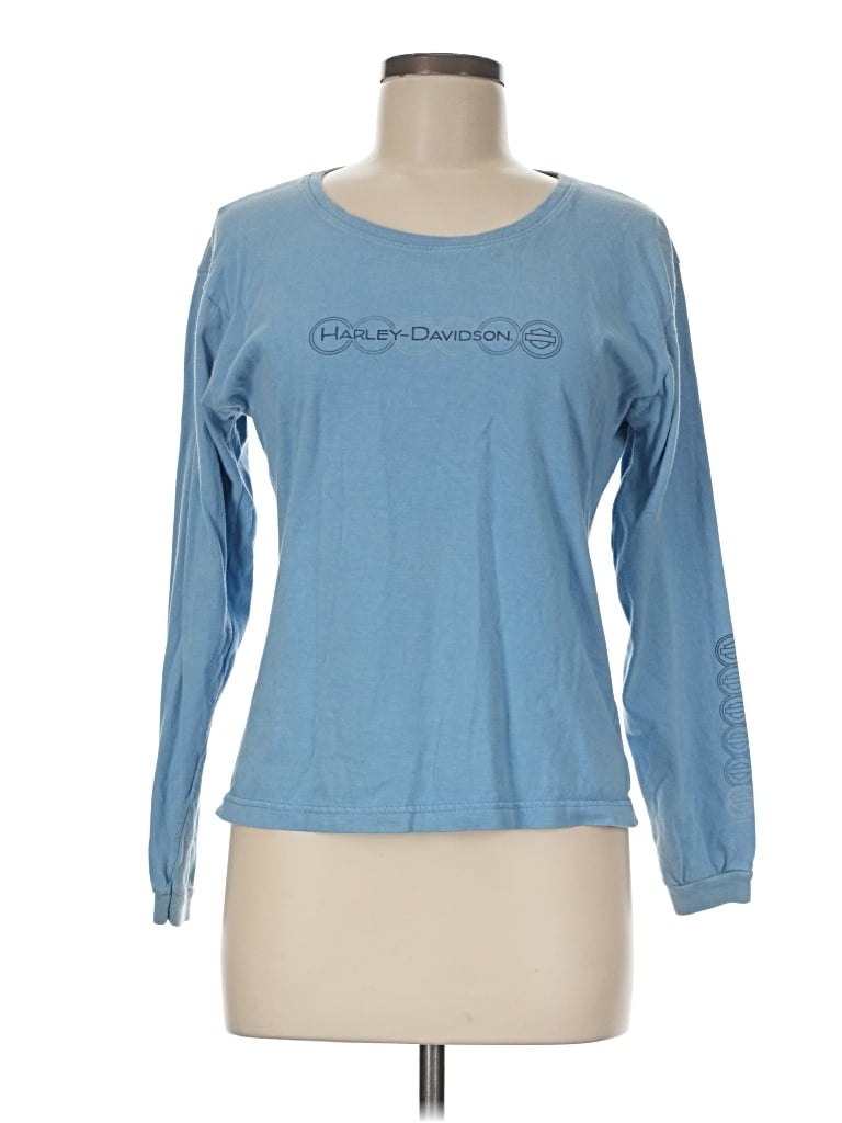 Pre-owned Harley Davidson Long Sleeve T-shirt In Blue