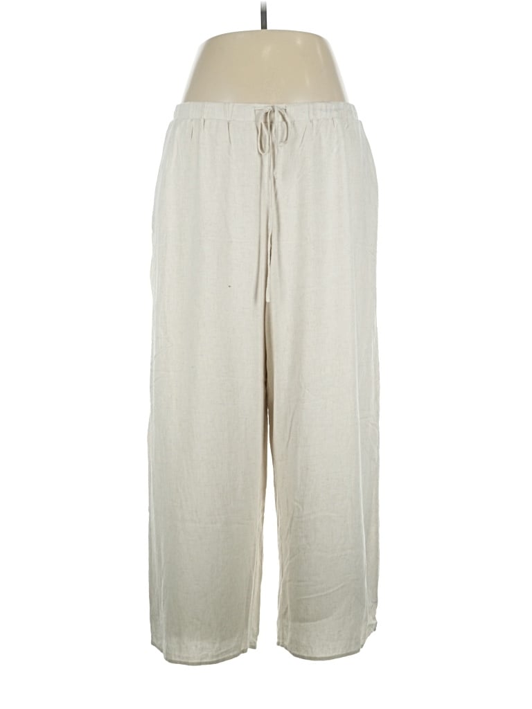 Pre-owned Klassy Network Linen Pants In Ivory