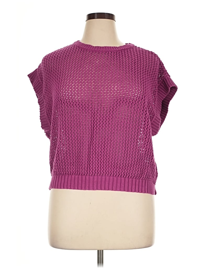Pre-owned Halogen Sweater Vest In Purple