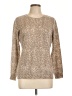 J. McLaughlin 100% Cashmere Animal Print Tan Cashmere Pullover Sweater Size L - photo 1
