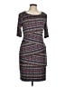 Connected Apparel Print Gray Casual Dress Size 8 - photo 1