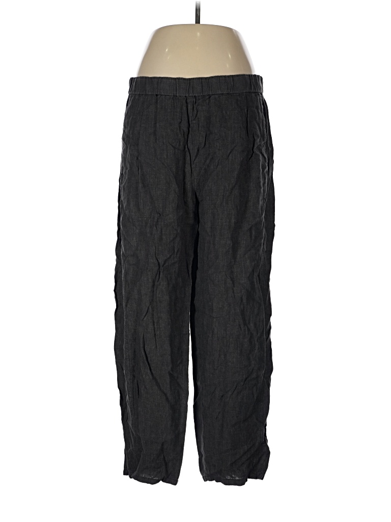 Pre-owned Eileen Fisher Linen Pants In Black
