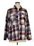 Unbranded 100% Polyester Plaid Blue Long Sleeve Blouse Size XL - photo 1