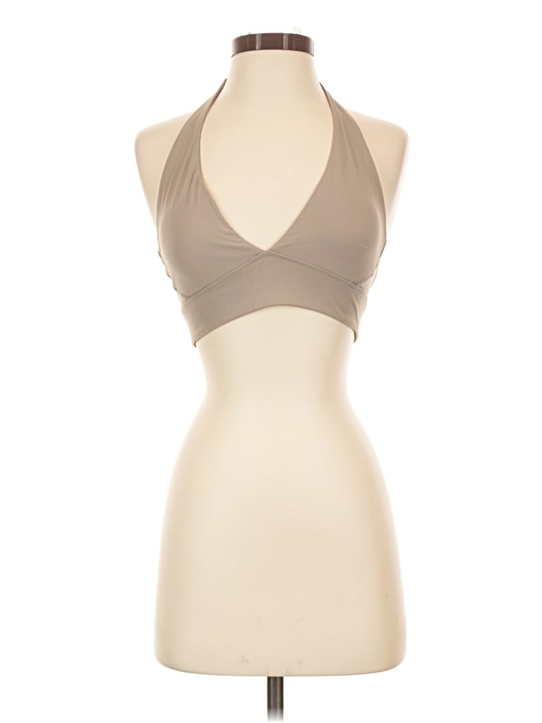 Pre-owned Garage Tank Top Tan Halter Neckline Tops