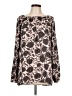 Ann Taylor LOFT 100% Polyester Floral Pink Brown Long Sleeve Blouse Size L (tall) - photo 1