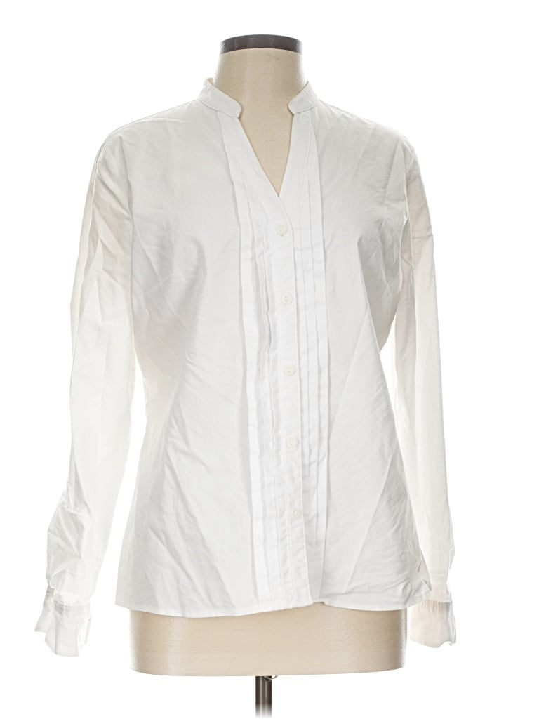 Pre-owned East5th Long Sleeve Blouse In White