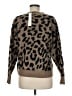 Aqua Animal Print Brown Pullover Sweater Size M - photo 2