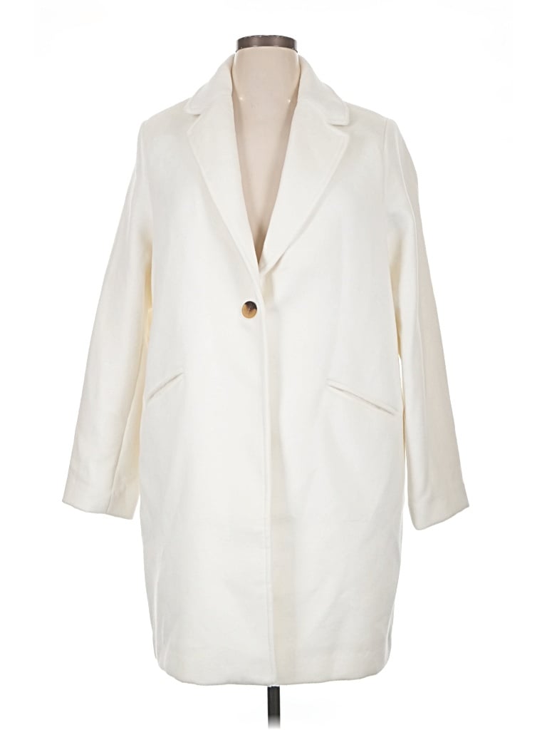 Pre-owned H By Halston Coat In Ivory