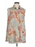 Rose + Olive Orange Sleeveless Button-Down Shirt Size L - photo 1