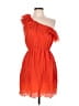 Dots 100% Polyester Orange Cocktail Dress Size L - photo 1