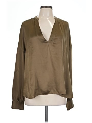 Vince. Long Sleeve Silk Top (view 1)