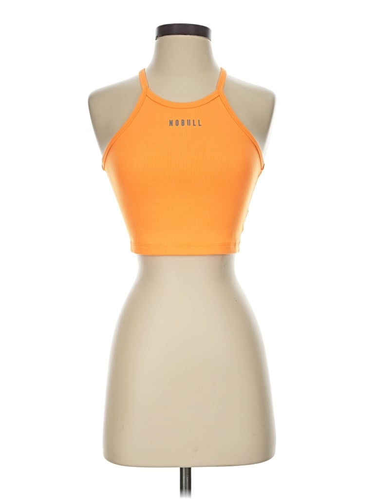 Pre-owned Nobull Tank Top Orange Halter Neckline Tops