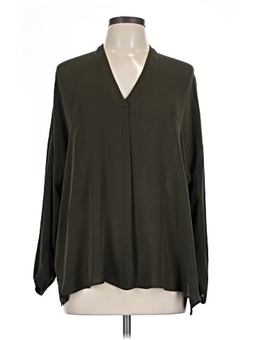 Vince. Long Sleeve Silk Top (view 1)