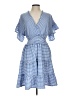 Max Studio Checkered-gingham Blue Casual Dress Size L - photo 1