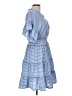 Max Studio Checkered-gingham Blue Casual Dress Size L - photo 4