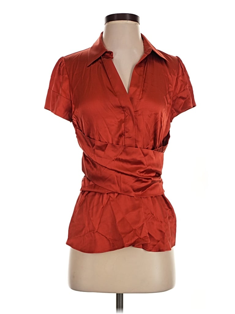 Pre-owned Bcbgmaxazria Short Sleeve Blouse In Red