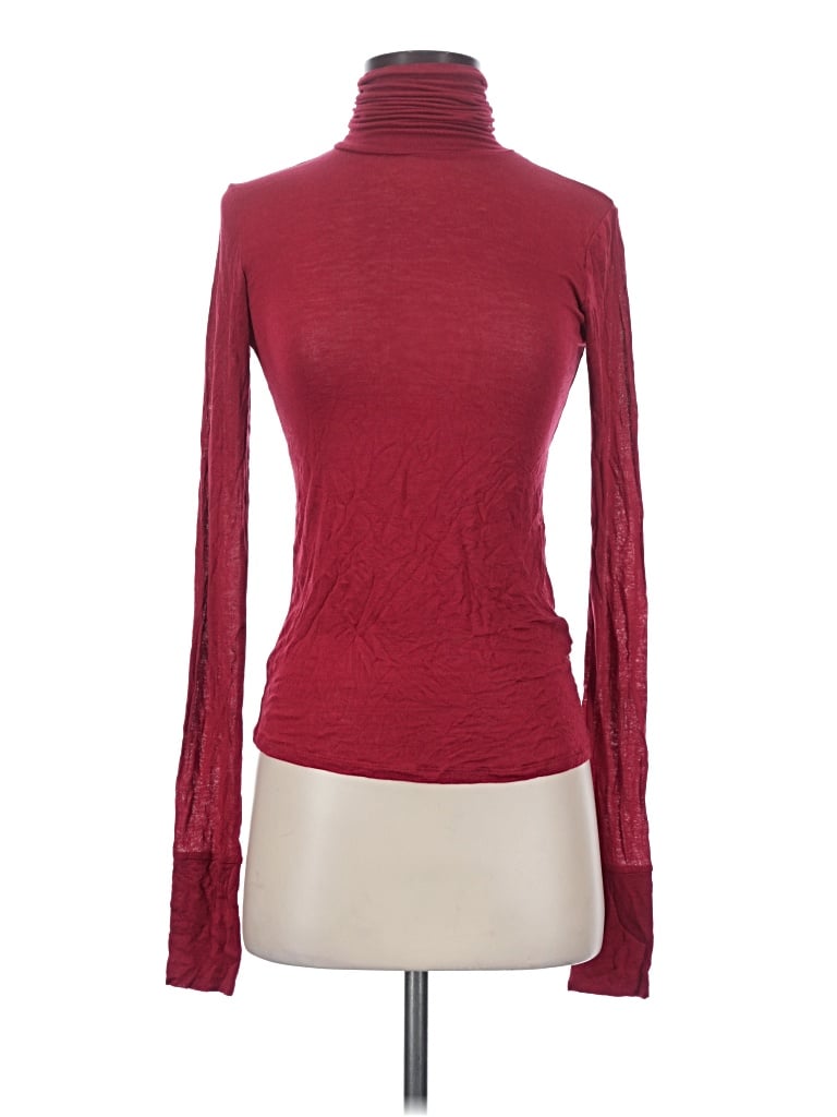 Pre-owned Marcella Long Sleeve Turtleneck In Burgundy