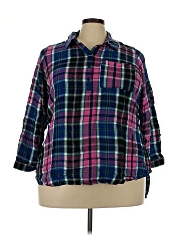 Lane Bryant 3/4 Sleeve Button-Down Shirt (view 1)