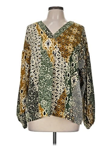 Cotton Bleu Long Sleeve Blouse (view 1)