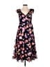 Xscape 100% Polyester Floral Black Blue Cocktail Dress Size 6 - photo 1