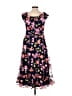 Xscape 100% Polyester Floral Black Blue Cocktail Dress Size 6 - photo 2