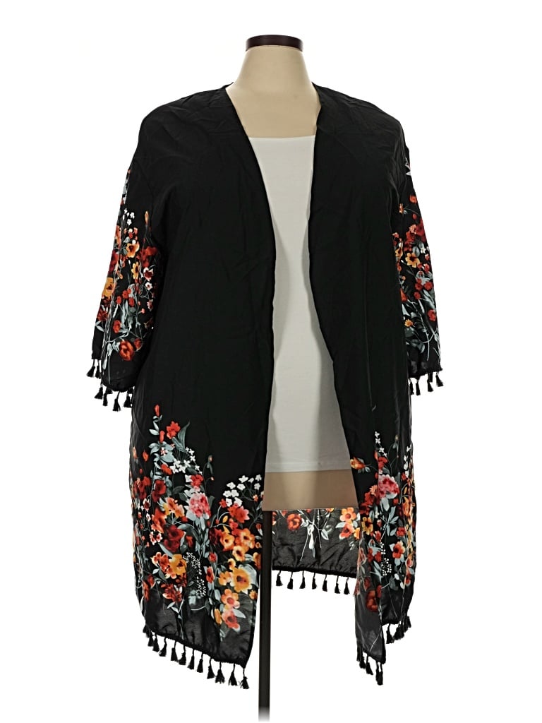 Pre-owned Unbranded Kimono In Black