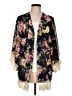 Umgee 100% Polyester Floral Black Kimono Size L - photo 1