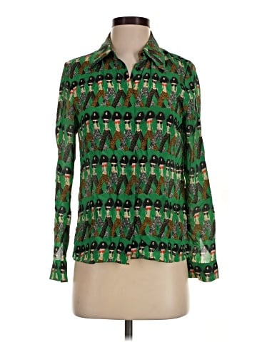 Alice + Olivia Long Sleeve Silk Top (view 1)