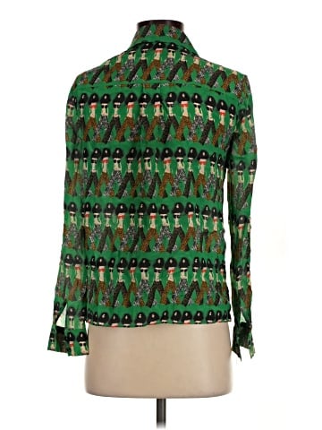 Alice + Olivia Long Sleeve Silk Top (view 2)