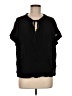 Elan 100% Rayon Black Short Sleeve Blouse Size M - photo 1