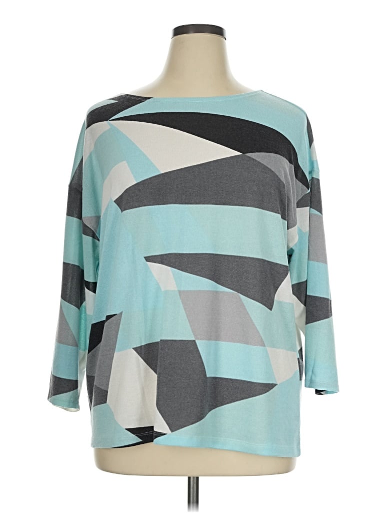 Pre-owned Weekends By Chico's 3/4 Sleeve T-shirt In Teal