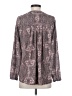 Pleione 100% Polyester Paisley Gray Long Sleeve Blouse Size XS - photo 2