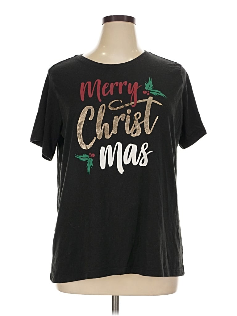 Pre-owned Holiday Time Short Sleeve T-shirt In Black