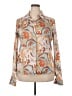Boston Proper Paisley Ivory Orange Long Sleeve Blouse Size 18 - photo 1