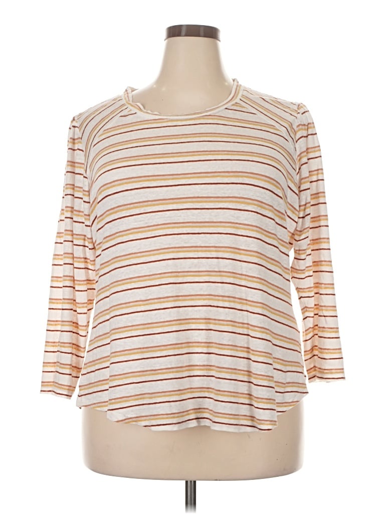 Pre-owned Veronica Beard Jeans 3/4 Sleeve Top In Tan