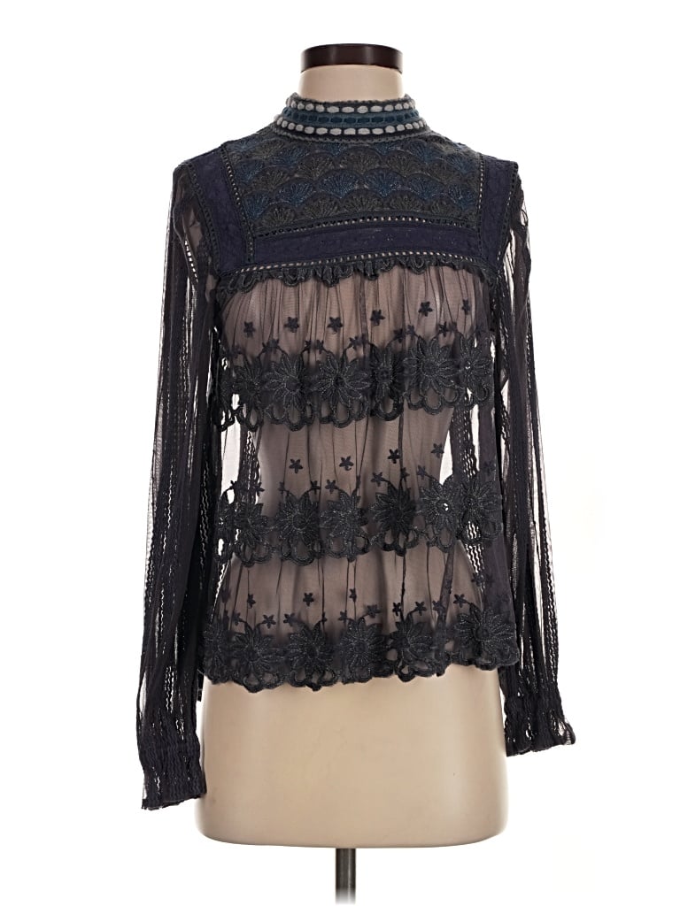 Pre-owned Blank London Long Sleeve Blouse In Black