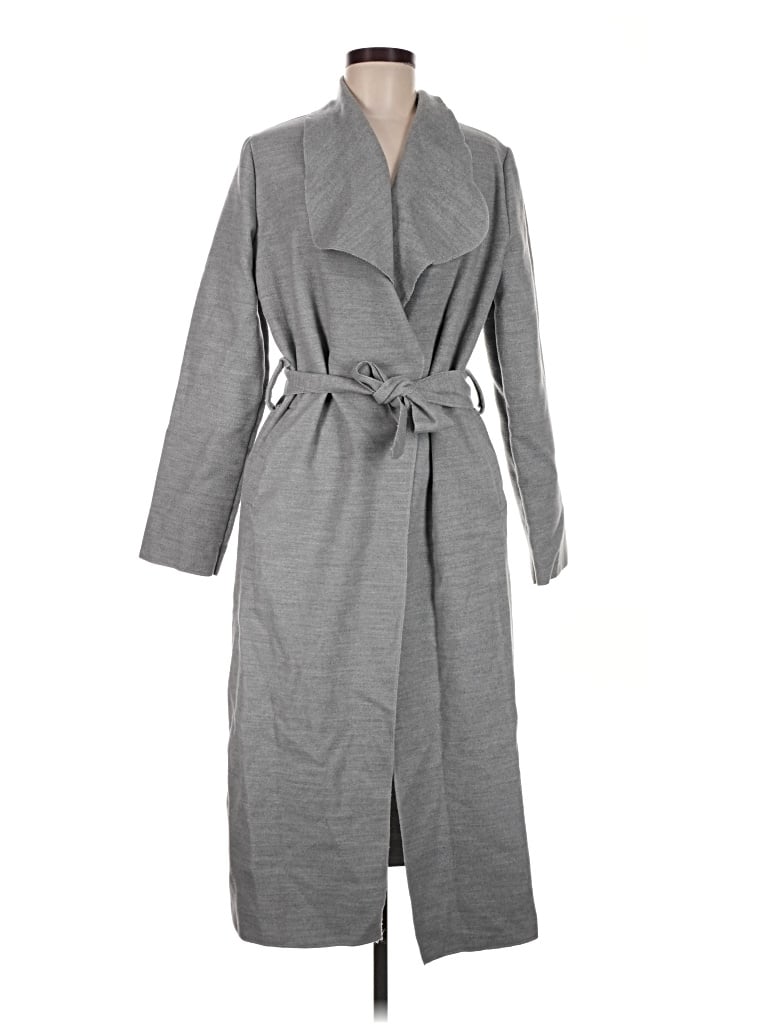 Pre-owned Boohoo Trenchcoat In Gray