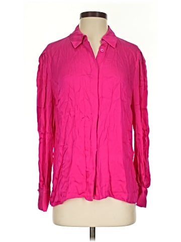 Milly Long Sleeve Silk Top (view 1)