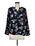 Valerie Stevens 100% Polyester Floral Blue Long Sleeve Blouse Size M - photo 1