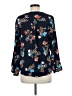 Valerie Stevens 100% Polyester Floral Blue Long Sleeve Blouse Size M - photo 2
