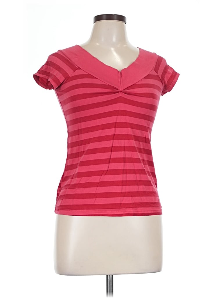 Pre-owned Ella Moss Short Sleeve Top Red V-neck Tops