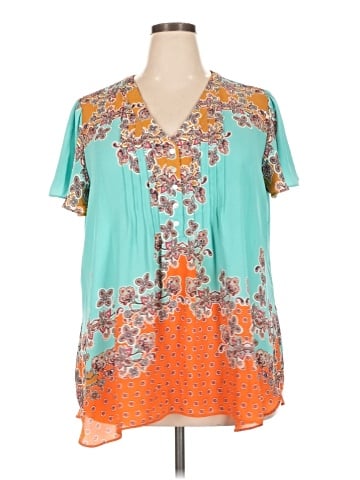 Rose + Olive Short Sleeve Blouse (view 1)
